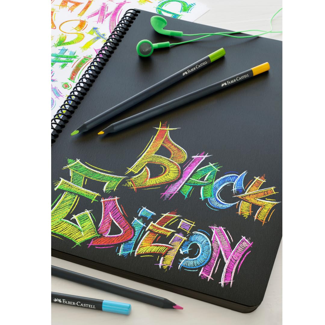 Faber-Castell Black Edition Colored Pencils| Great Back to School Art Supplies | Classic (12 Count)