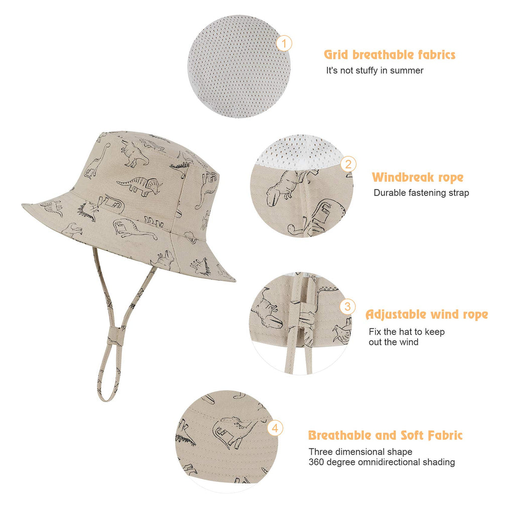 Durio UPF 50+ Beach Baby Sun Hat Sun Protection Cute Wide Brim Summer Baby Boy Bucket Hats Toddler Sun Hats for Girl