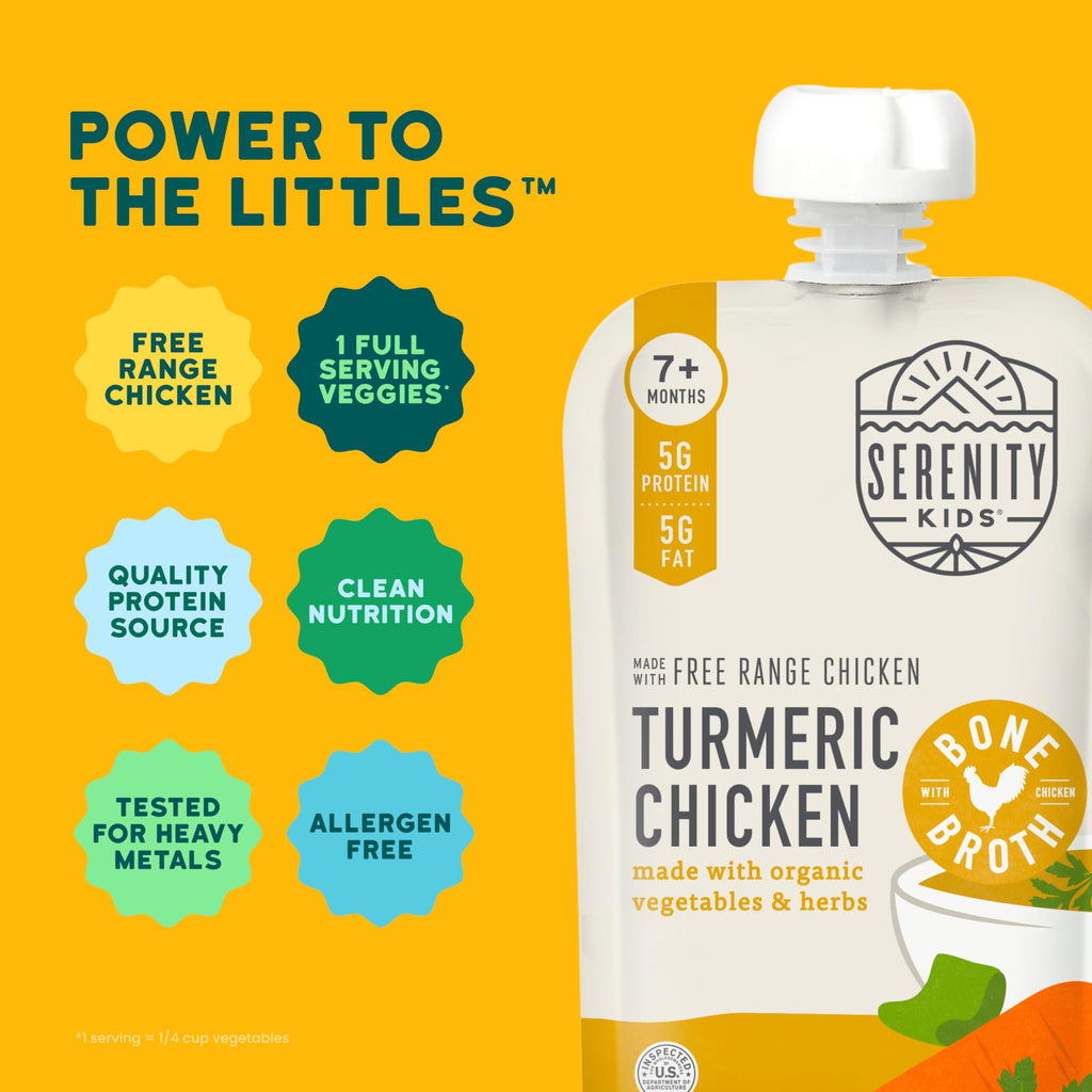 Serenity Kids Bone Broth Puree Made With Organic Veggies | Clean Label Project Purity Award Certified | 3.5 Ounce BPA-Free Pouch | Grass Fed Beef Pot Roast | 1 Count