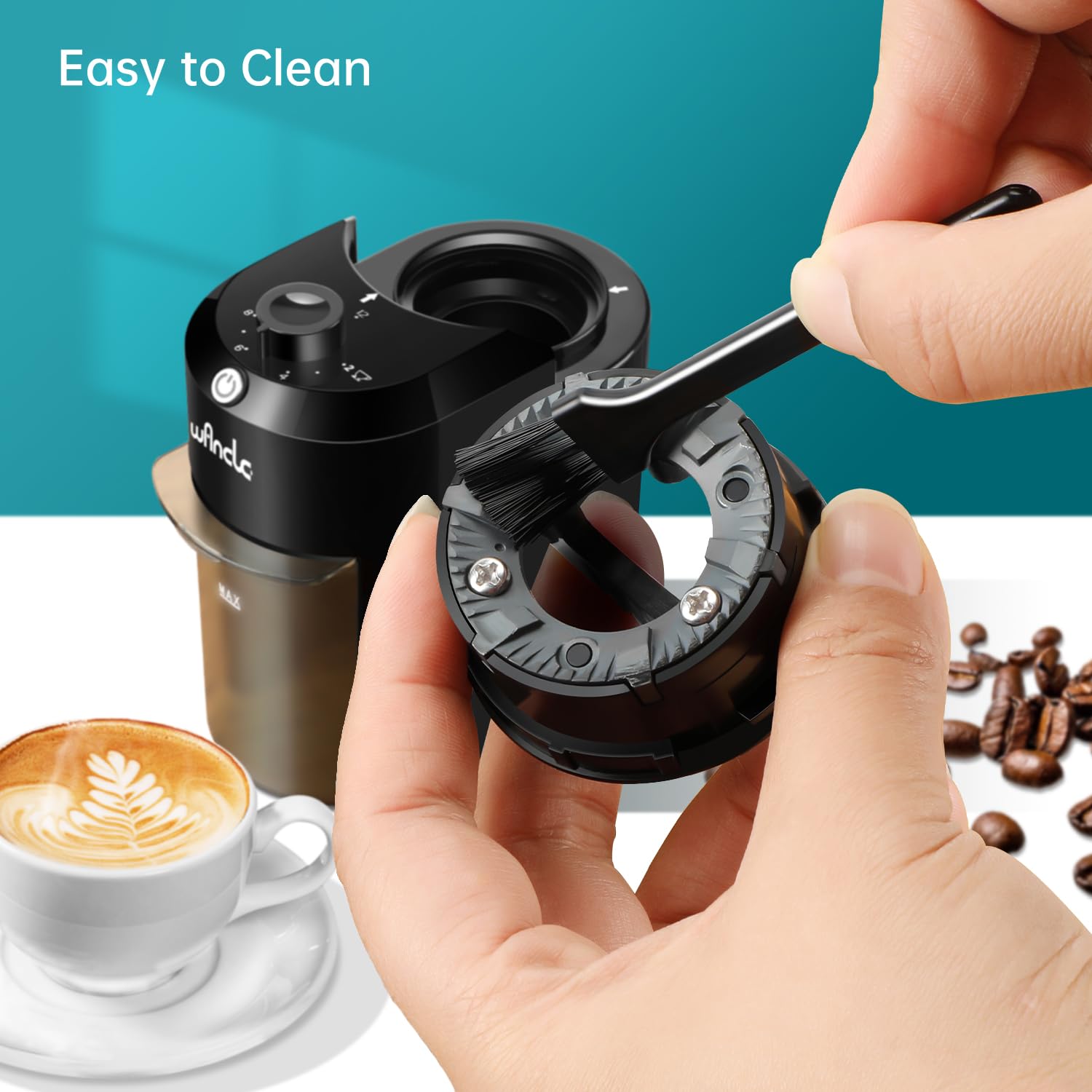 Wancle Electric Burr Coffee Grinder - Adjustable with 28 Precise Grind Settings for 12 Cups - Professional Coffee Bean Grinder (Plastic, Black)