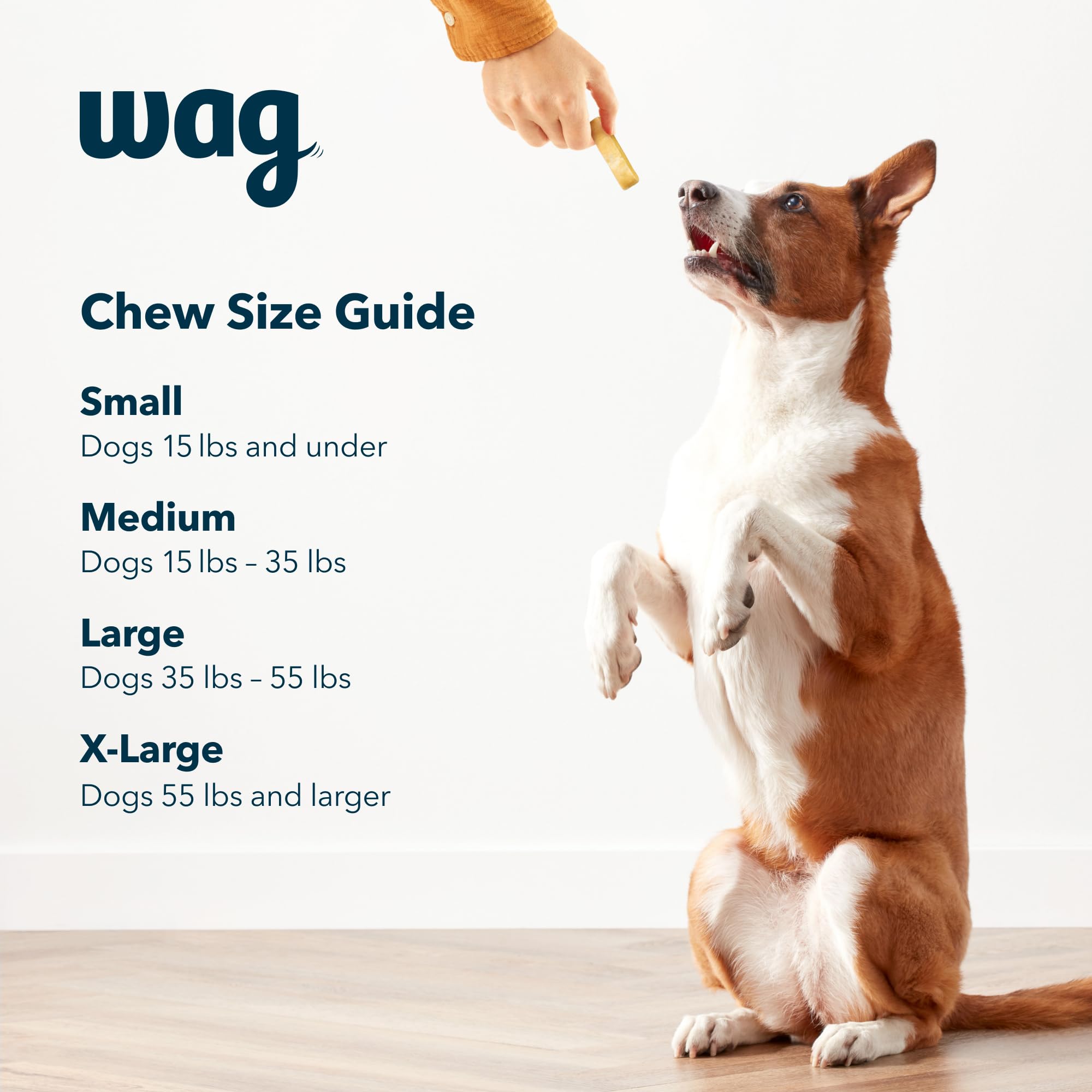 Amazon Brand - Wag Yak Cheese Himalayan Dog Chews, Dog Treats for Small Size Dogs, All Natural, High Protein for Aggressive Chewers, 15lbs and Smaller, 3 Count, 3.3 oz
