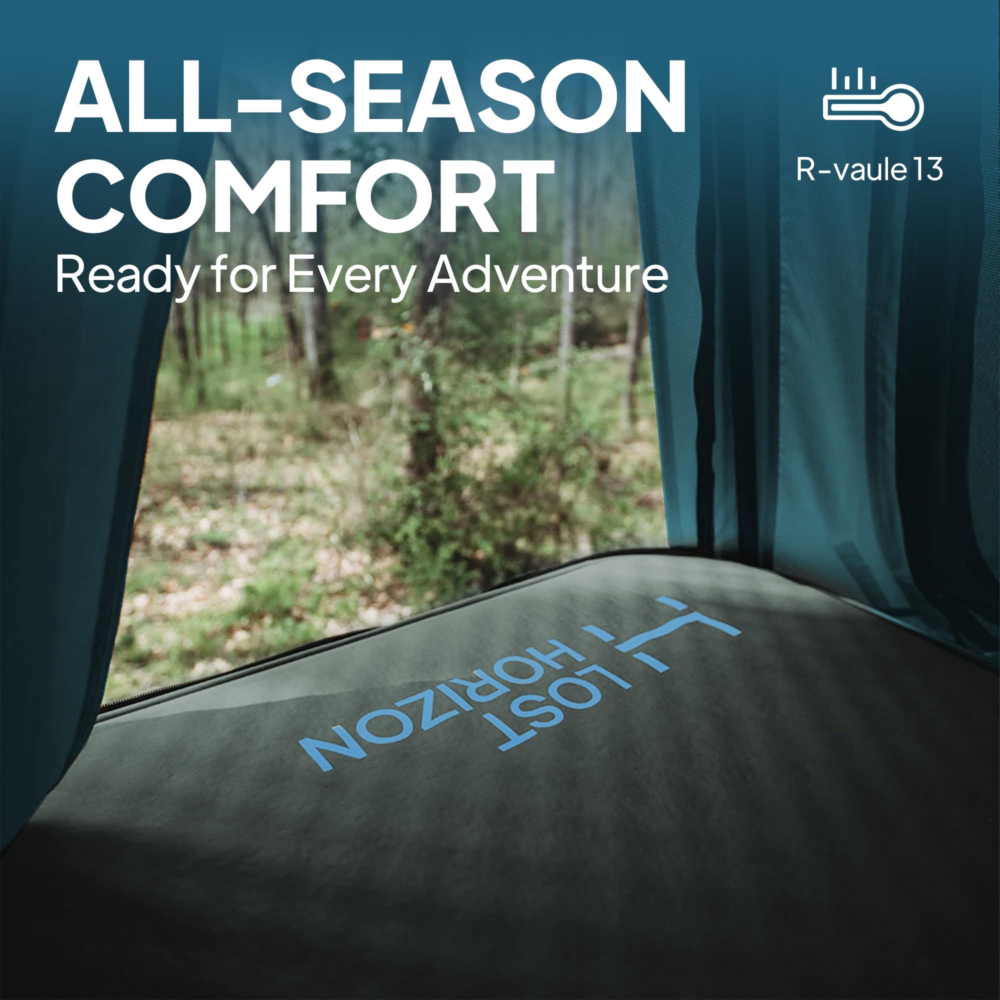 Lost Horizon Truck Bed Camping Air Mattress with Foam, Self Inflating Sleeping Pad for Tacoma 5FT with Pump Sack, 4.5" Thick