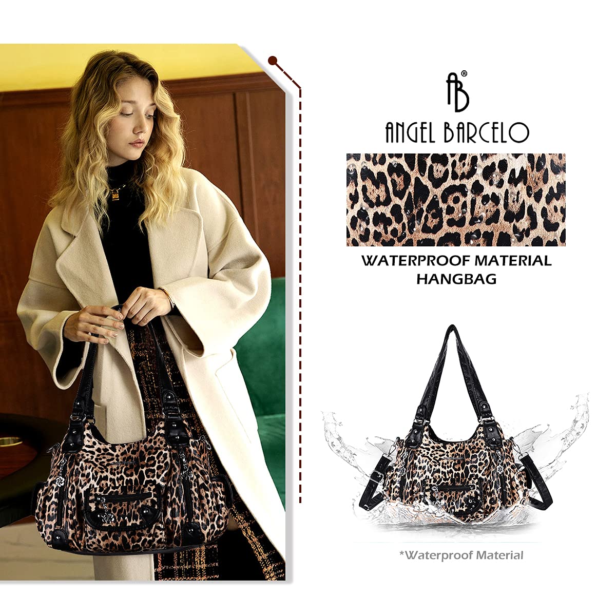 Angel Barcelo Purses for Women Soft PU Leather Shoulder Bag Crossbody Purse and Handbags
