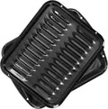 16.75" Broiler Pan for Oven with Rack, 2-Piece Thick Porcelain Enamel Roasting Pan Set, Heavy Duty Grill Pan & Drip Tray, Large Nonstick Oven Pan for Baking, Grilling & Roasting Bacon, Steak, Meats