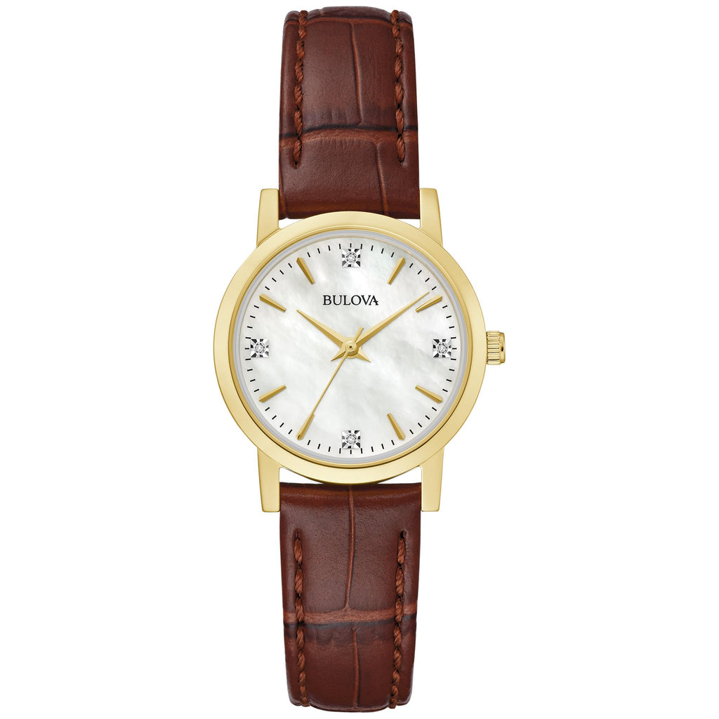 Bulova Classic Quartz Ladies Watch, Stainless Steel Diamond