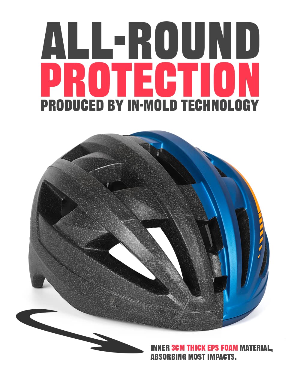 VICTGOAL Bike Helmet with USB Rechargeable Rear Light Detachable Magnetic Goggles Removable Sun Visor Mountain & Road Bicycle Helmets for Men Women Adult Cycling Helmets