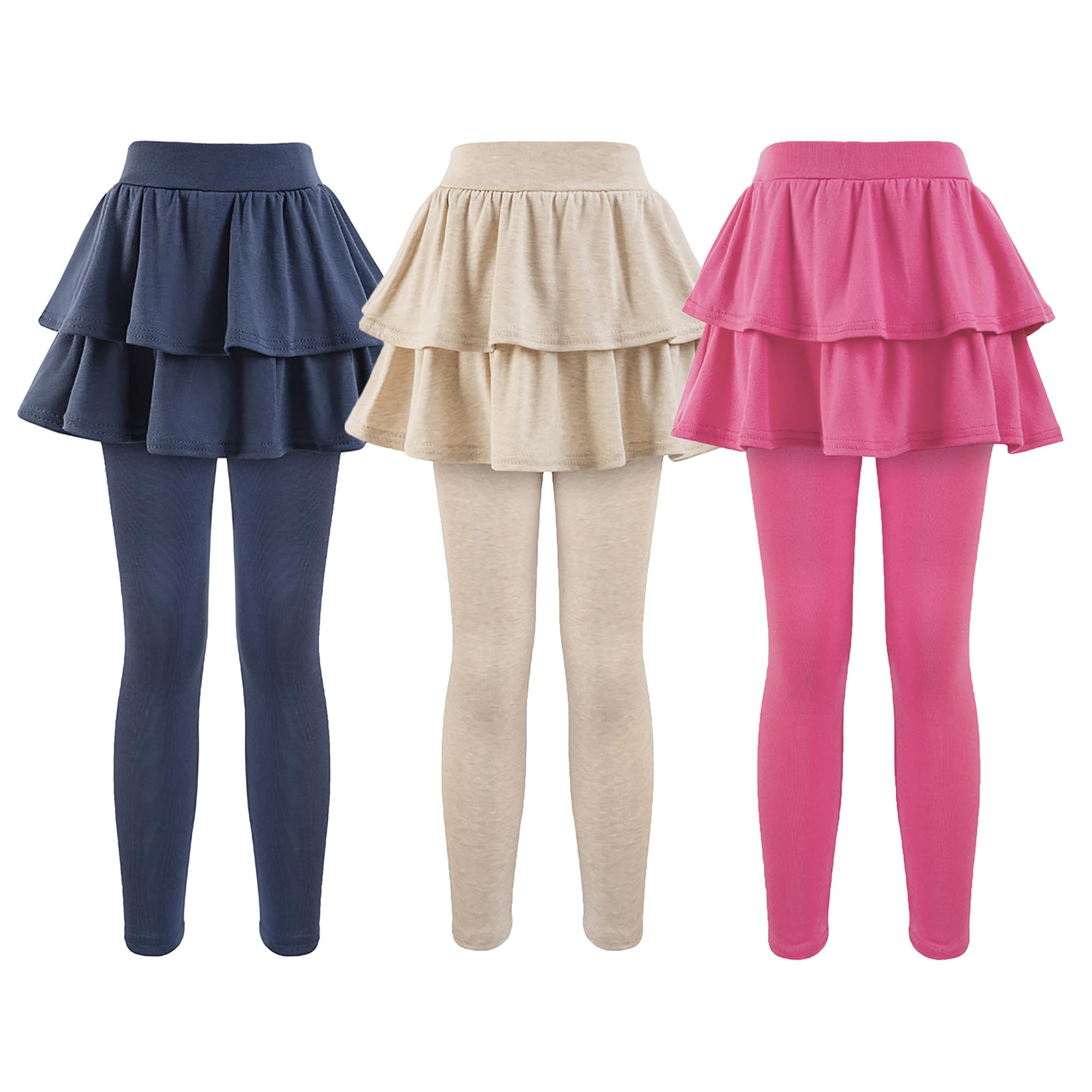 Girls School Uniform Pants Leggings with Skirts Stretch Warm Jegging 4-12 Years