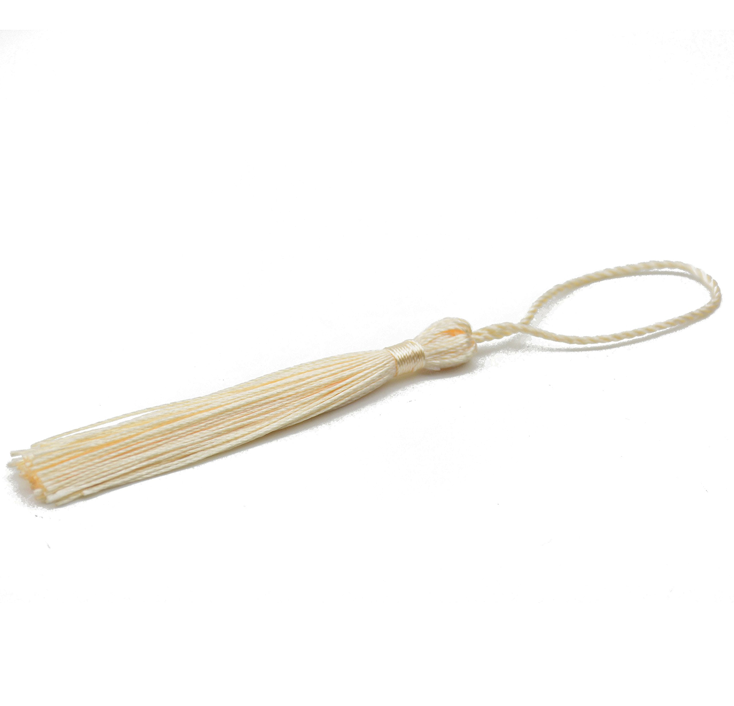 Makhry 100pcs 13cm/5 Inch Silky Floss Bookmark Tassels with 2-Inch Cord Loop and Small Chinese Knot for Jewelry Making, Souvenir, Bookmarks, DIY Craft Accessory (Dark Grey)