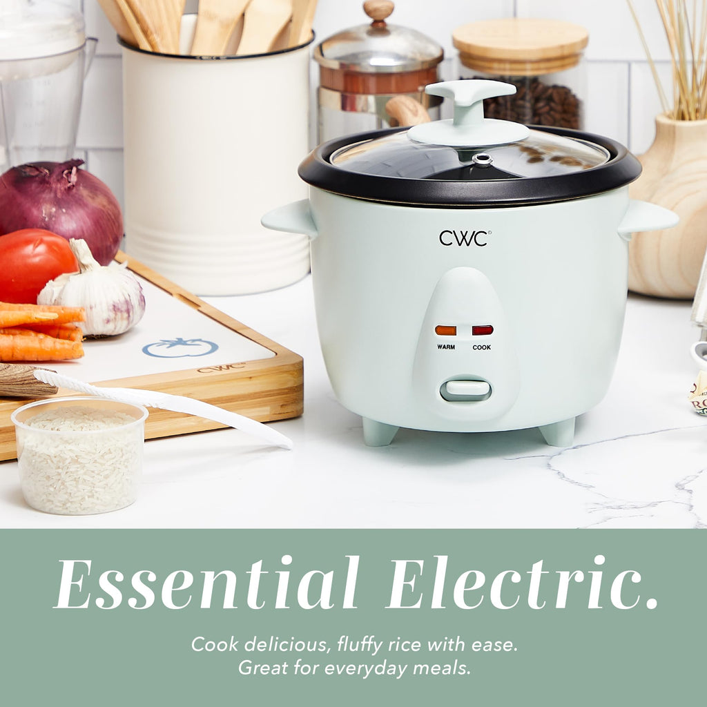 COOK WITH COLOR 6 Cup Rice Cooker 300W - Effortless Cooking and Perfectly, Cooks 3 Cups of Raw Rice for 6 Cups of Cooked Rice, Floral Blue