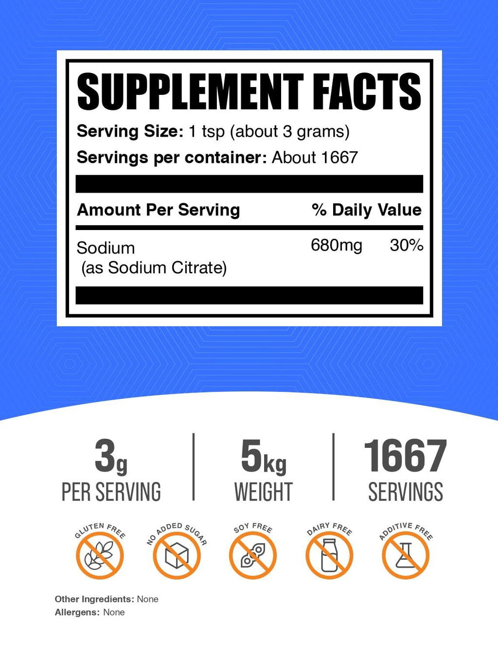 BulkSupplements.com Sodium Citrate Powder - Sodium Citrate Food Grade, Emulsifier, Flavor Enhancer - Gluten Free, 3g per Serving, 100g (3.5 oz) (Pack of 1)