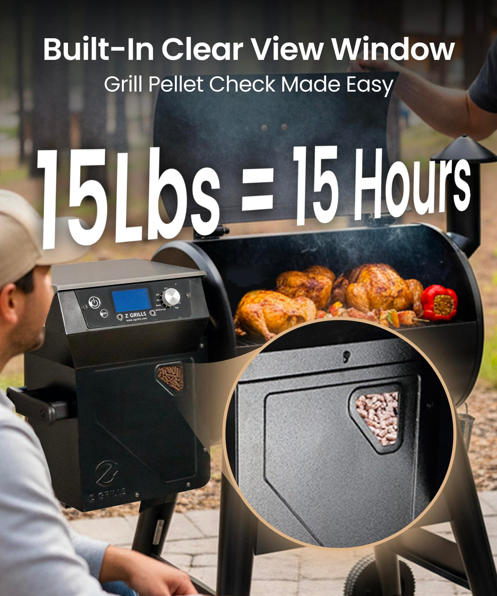 Z GRILLS ZPG-200APro Portable Tabletop Wood Pellet Grill and Smoker, Digital Control, 8 in 1 BBQ Grill for Outdoor Kitchen, Backyard, 202 Sq Inches of Cooking (Black)