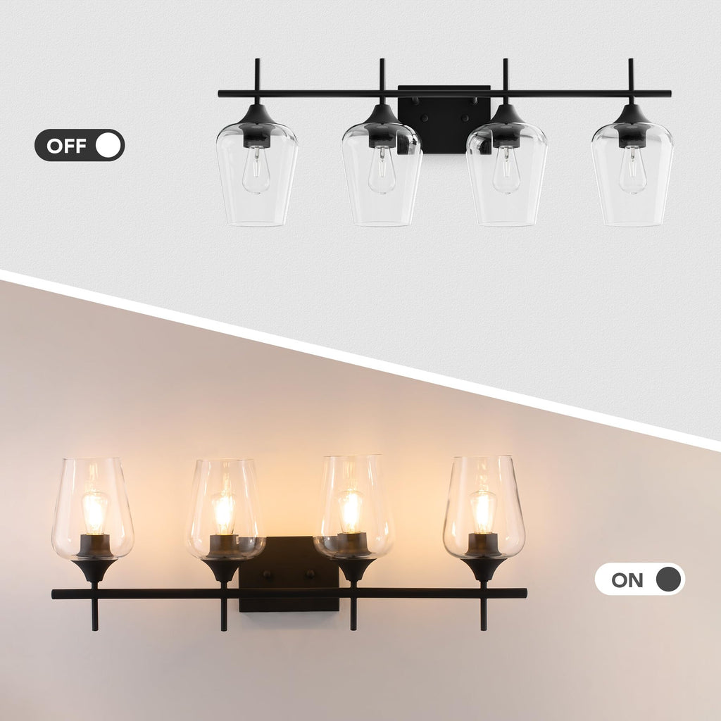VONLUCE Bathroom Vanity Light, 2 Light Bathroom Light Fixture Over Mirror, Bathroom Wall Lamp with Clear Glass, Modern Brushed Nickel Vanity Lighting fixtures for Bathroom, Bedroom, Hallway