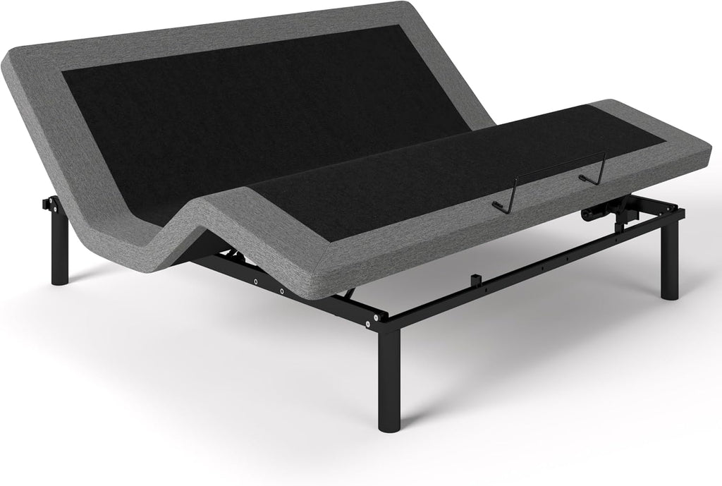 GOLDORO King Size Adjustable Bed Frame, Electric Bed Base, Wireless Remote Control, Whisper Quiet Durable Motor, Independent Head and Foot Incline, Padded Edge