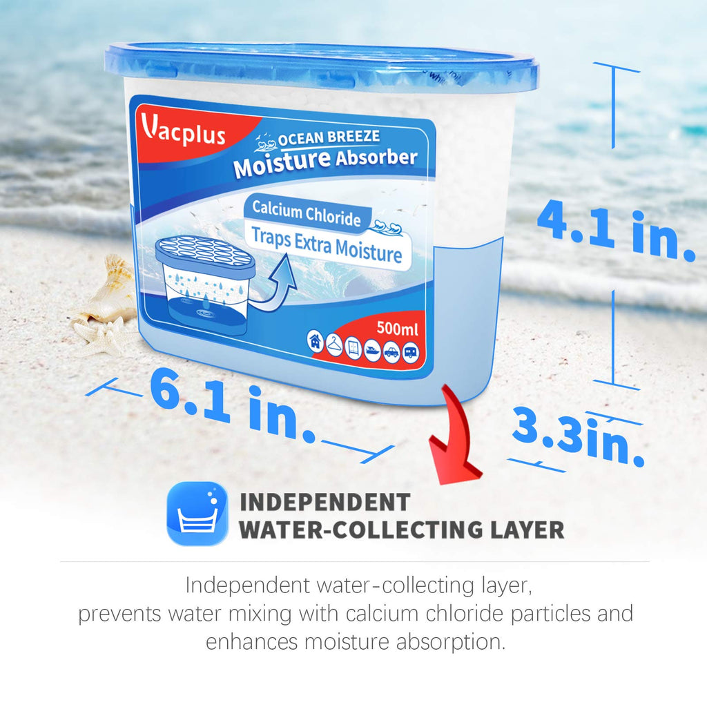 Vacplus Moisture Absorbers, 10.5 Oz Humidity Absorber Boxes Attracts Extra Moisture from Your Bathroom, Closet, Kitchen & Study, Dehumidifier, Odor Eliminator for Closet (Fragrance Free), 12 Packs