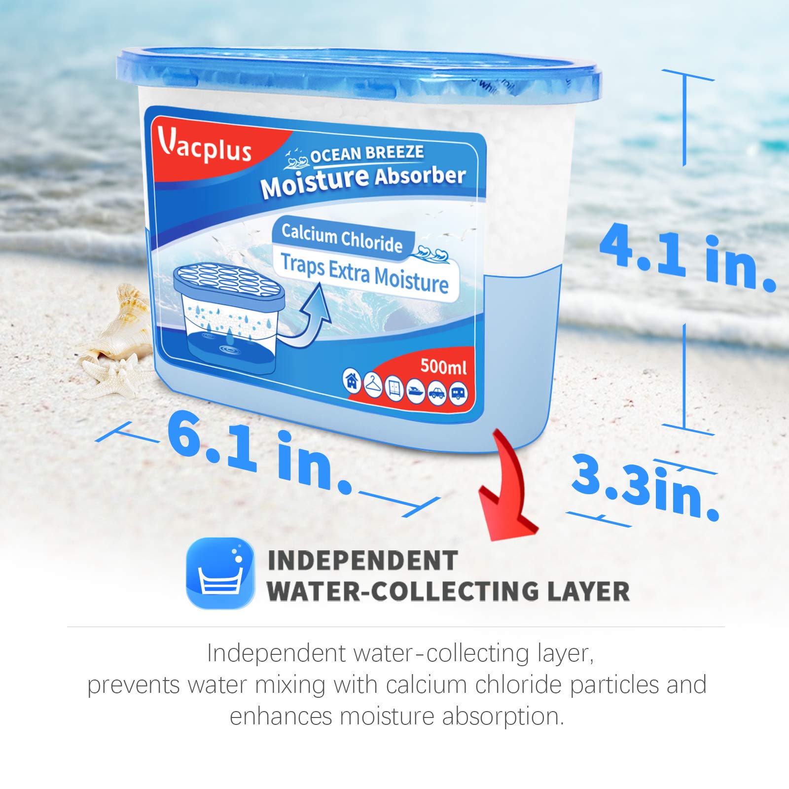 Vacplus Moisture Absorbers, 10.5 Oz Humidity Absorber Boxes Attracts Extra Moisture from Your Bathroom, Closet, Kitchen & Study, Dehumidifier, Odor Eliminator for Closet (Fragrance Free), 12 Packs
