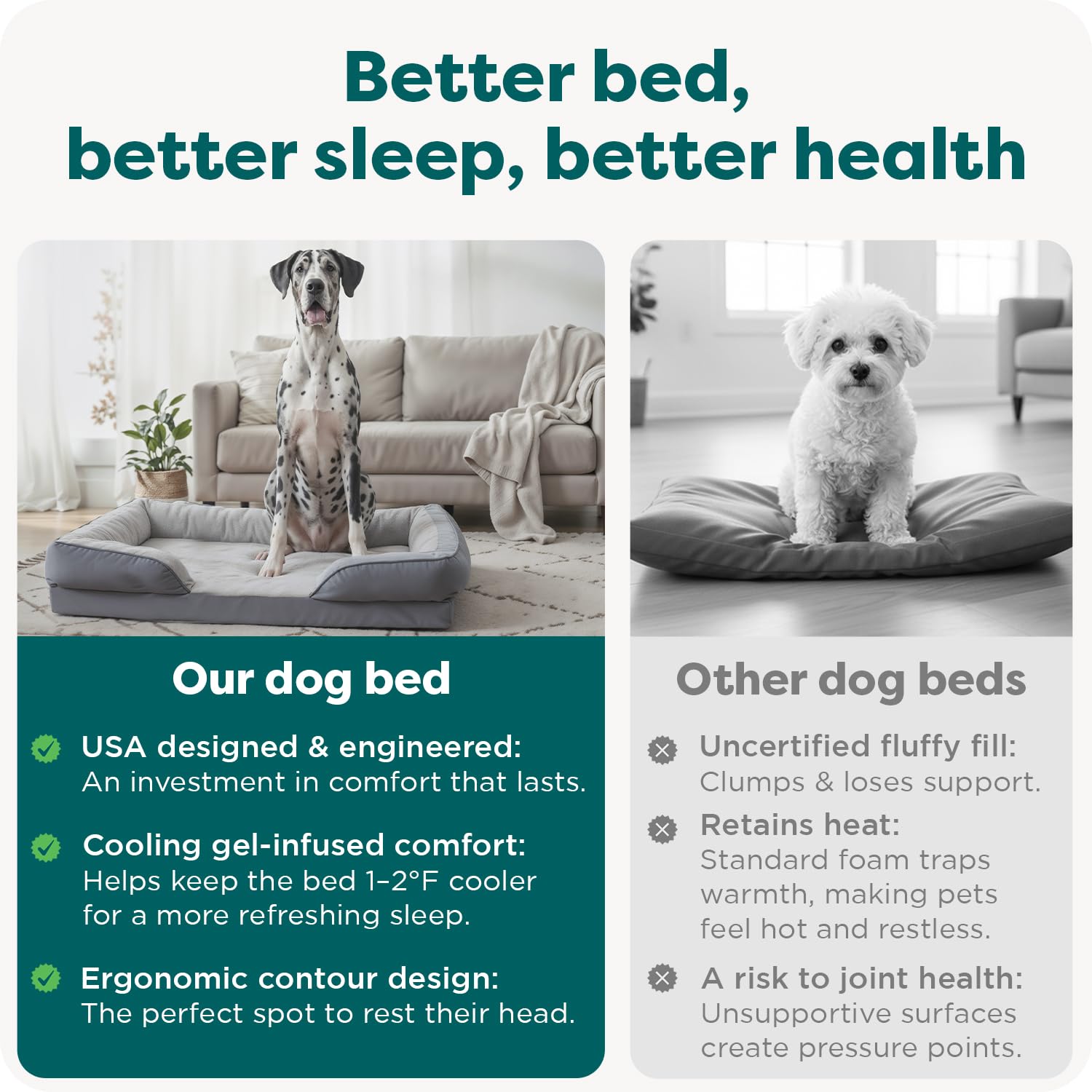 Furhaven Cooling Gel Dog Bed for Medium/Small Dogs w/ Removable Bolsters & Washable Cover, For Dogs Up to 35 lbs - Plush & Velvet Waves Perfect Comfort Sofa - Brownstone, Medium