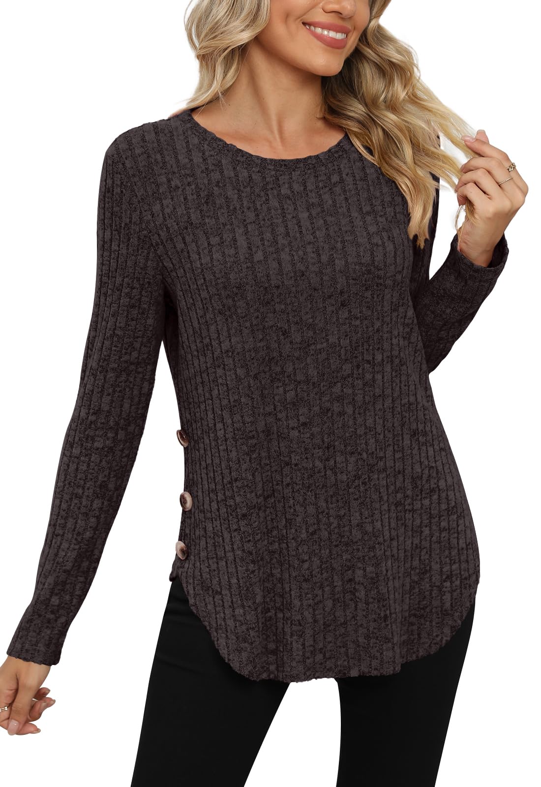 Yincro Women's Long Sleeve Fall Sweaters 2026 Lightweight Casual Crewneck Tunic Tops