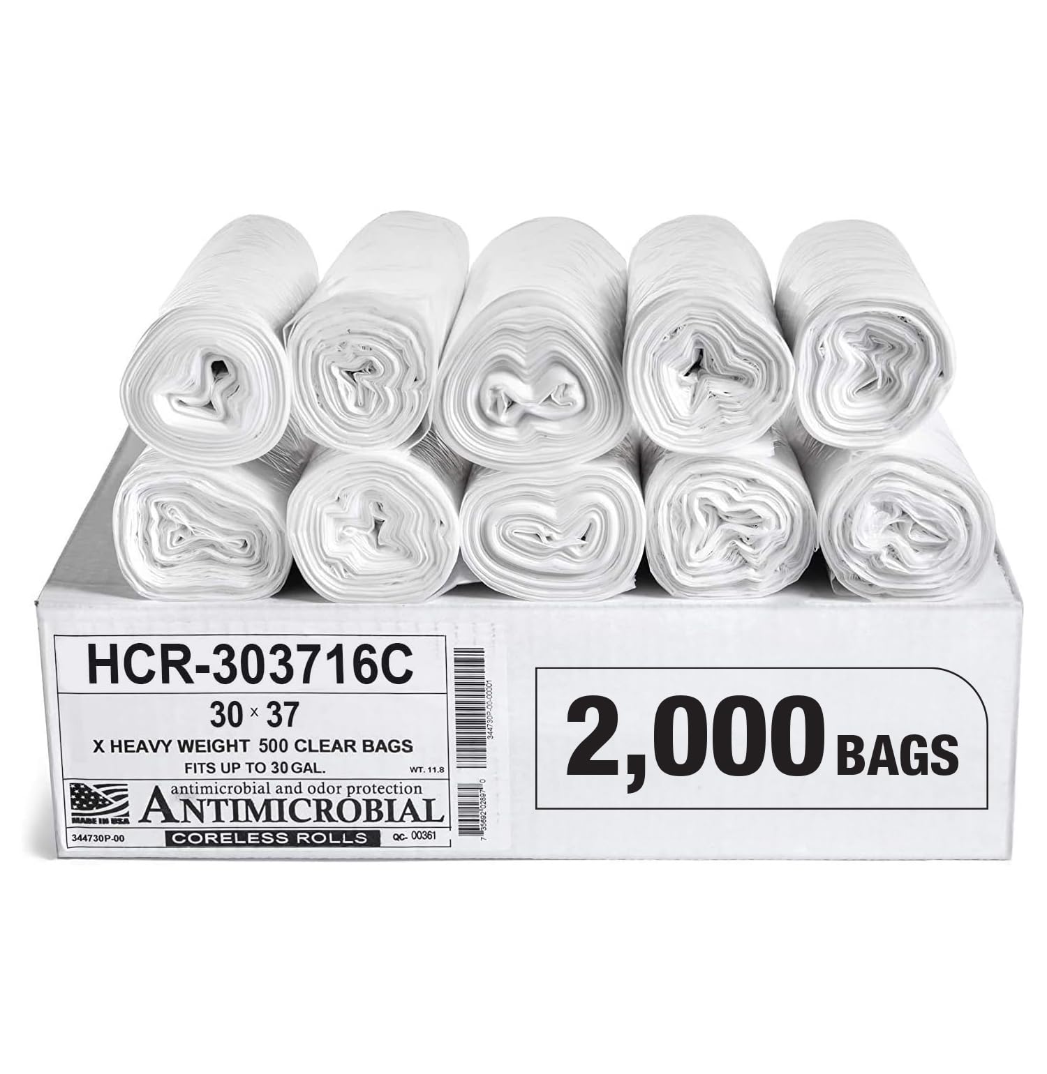 Aluf Plastics High Density Trash Bags, 10 Gallon, 4000 Count, 6 Micron (eq), 24" x 24", Black, for Bathroom, Office, Industrial, Commercial, Janitorial, Municipal, Recycling