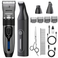 Dog Clippers Grooming Kit Hair Clipper -4 in 1Low Noise -Rechargeable-Cordless Quiet Paw Trimmer Nail Grinder, Trimmer Grooming for Thick Hair&Coats,Pet Shaver for Small and Large Dogs Cats