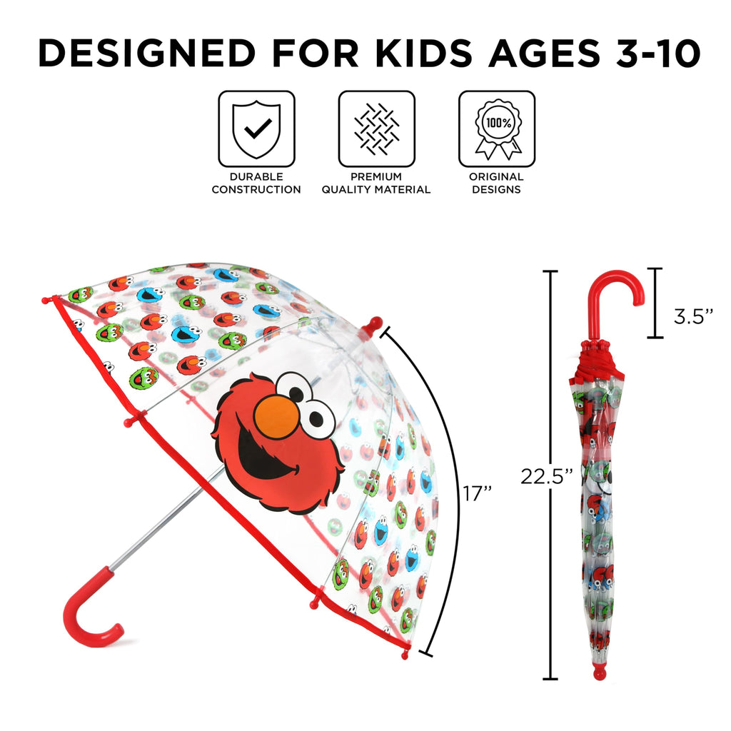 ABG Accessories Kids Umbrella for Boys and Girls Dome clear bubble umbrellas for Rain Windproof & Transparent with Easy Grip Handle Ages 3-10