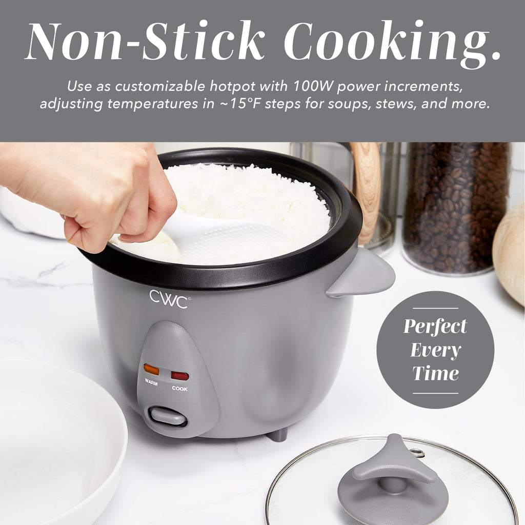 COOK WITH COLOR 6 Cup Rice Cooker 300W - Effortless Cooking and Perfectly, Cooks 3 Cups of Raw Rice for 6 Cups of Cooked Rice, Floral Blue