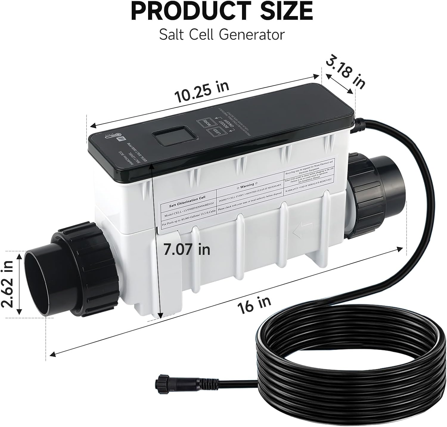 IC40 Swimming Pool Salt Cell Fit for Pentair IntelliChlor IC40 Replaces EC-520555 520555 - Suitable for up to 40,000-Gallon Saltwater Pool Chlorination Systems - Chlorine Generator
