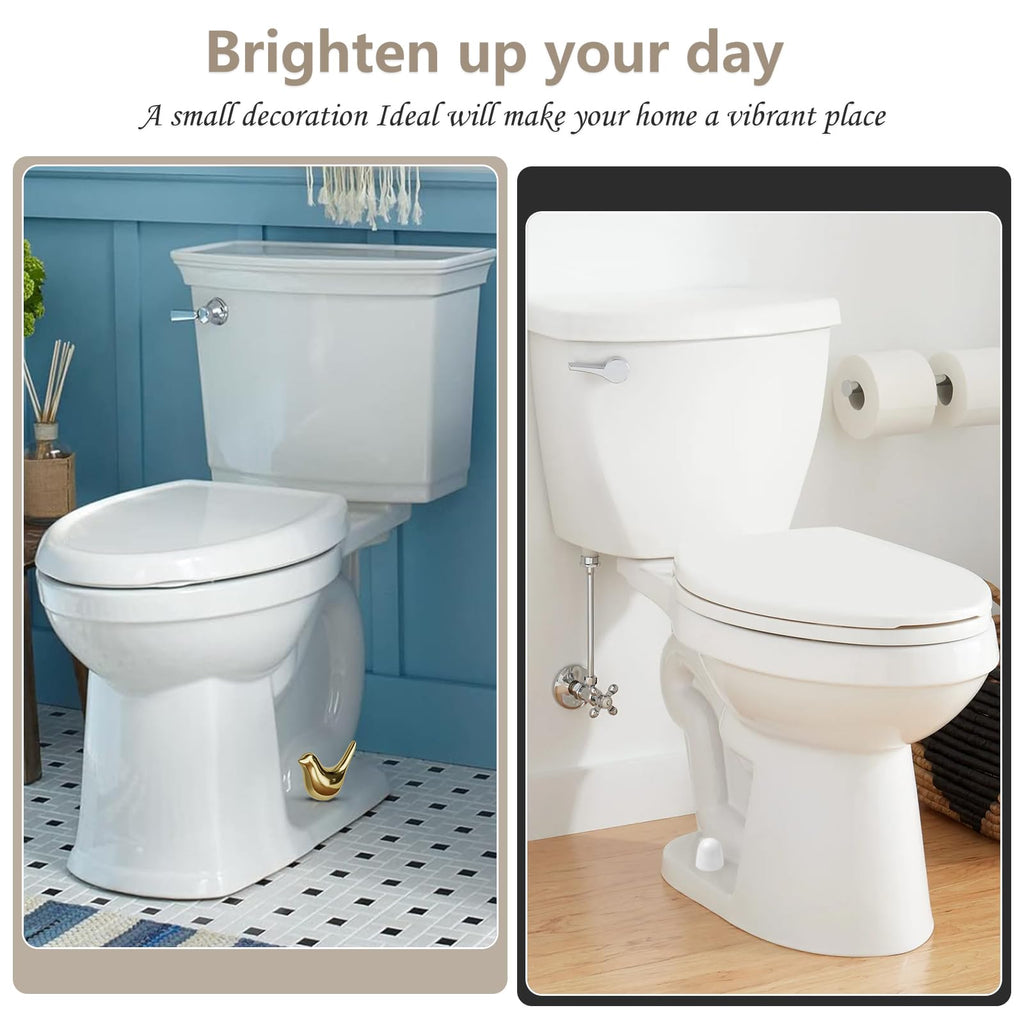 MENNTY Black Polar Bear Toilet Bolt Covers Decorative - 2 Glossy Black Ceramic Toilet Bolt Caps + 4 Universal Toilet Caps for Bottom of Toilet, Modern Monochrome Bathroom Decor