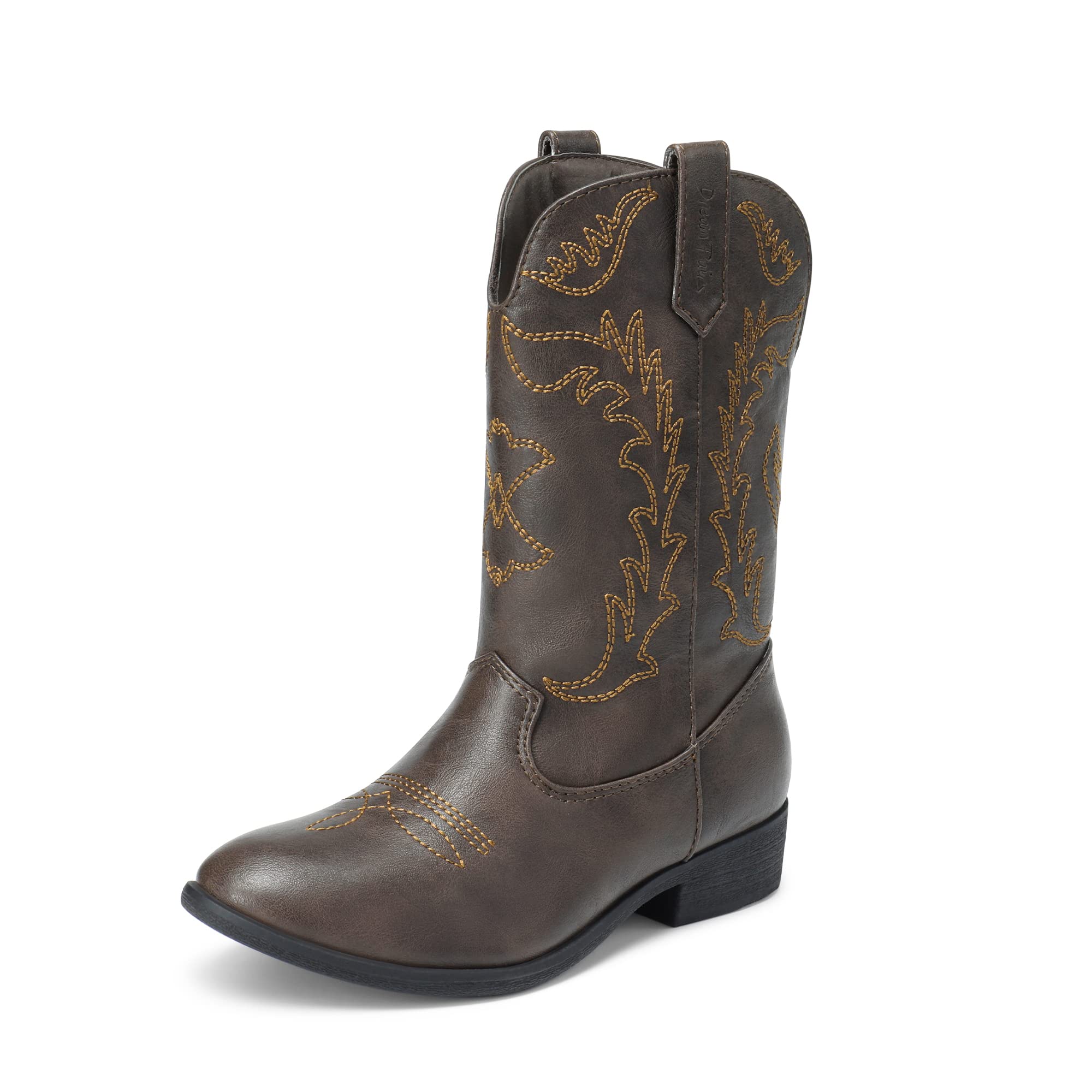 DREAM PAIRS Cowgirl Cowboy Western Boots Girls Mid Calf Riding Shoes Little Kid/Big Kid