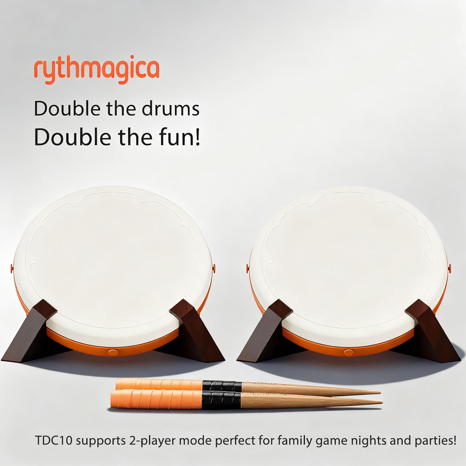 TDC10 Smart Pro Taiko Drum Controller Tatacon for NS Switch, Xbox X/S, PS4,PC, Less Noise, High Sensitivity, Precise Note Registration, Arcade Level Design，Controllers for game consoles
