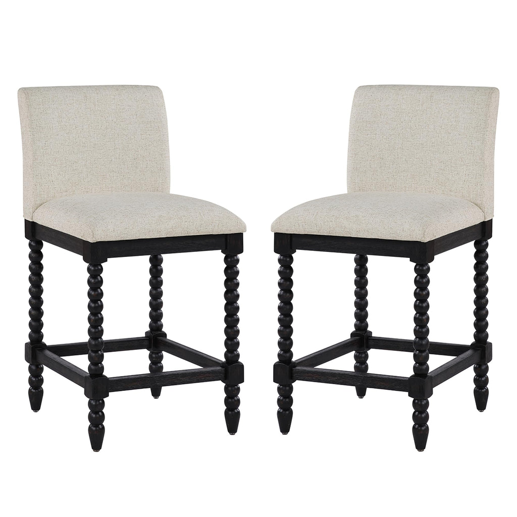DUHOME Spindle Counter Stool with Padded Spring Seat,Wooden Bar Stools Farmhouse 26 Inch Counter Height Stools Chairs with Spindle Back for Kitchen Island