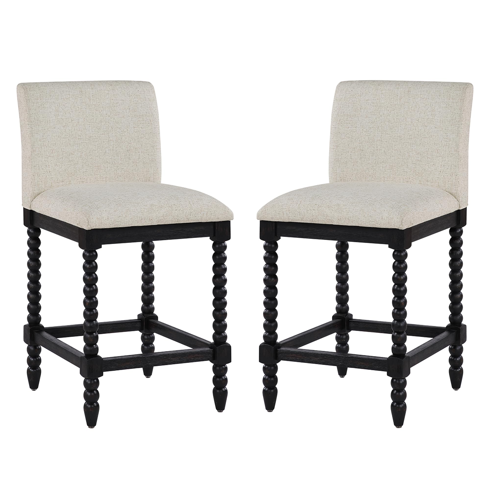 DUHOME Spindle Counter Stool with Padded Spring Seat,Wooden Bar Stools Farmhouse 26 Inch Counter Height Stools Chairs with Spindle Back for Kitchen Island