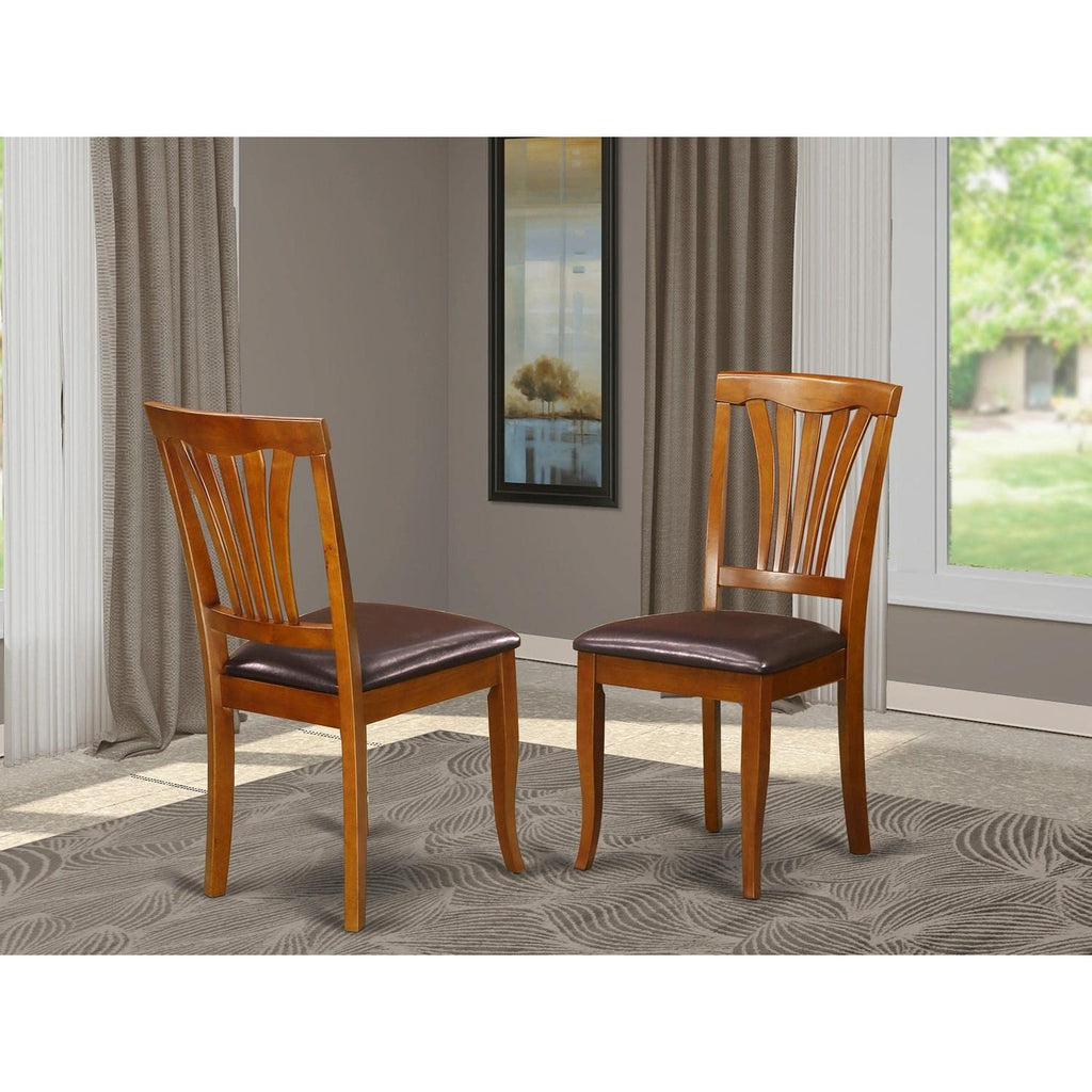 East West Furniture AVC-BLK-W Avon Dining Room Chairs - Slat Back Solid Wood Seat Chairs, Set of 2, Black & Cherry