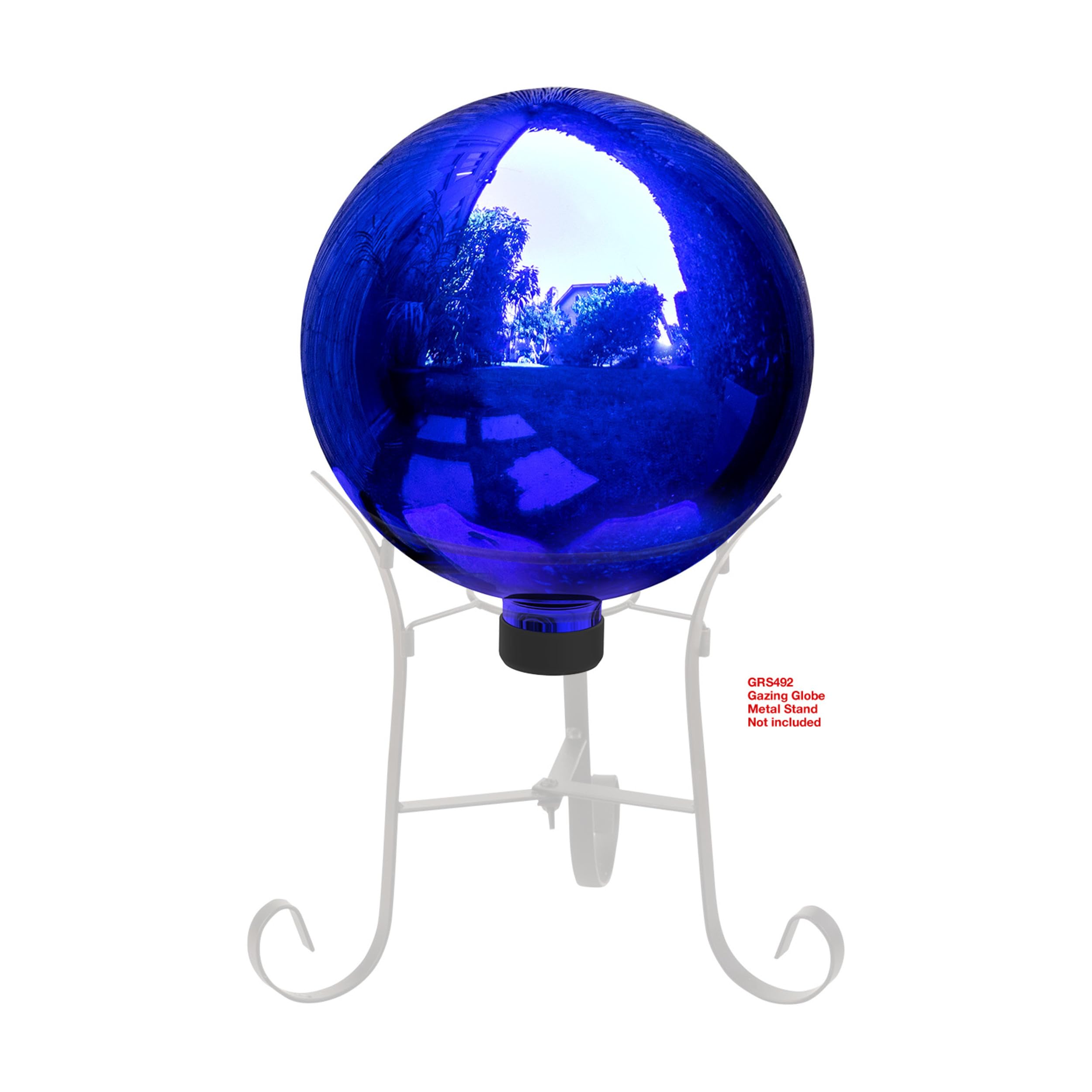 Alpine Corporation | 10" Indoor/Outdoor Glass Gazing Globe — Festive Garden & Yard Décor Accent — Blue