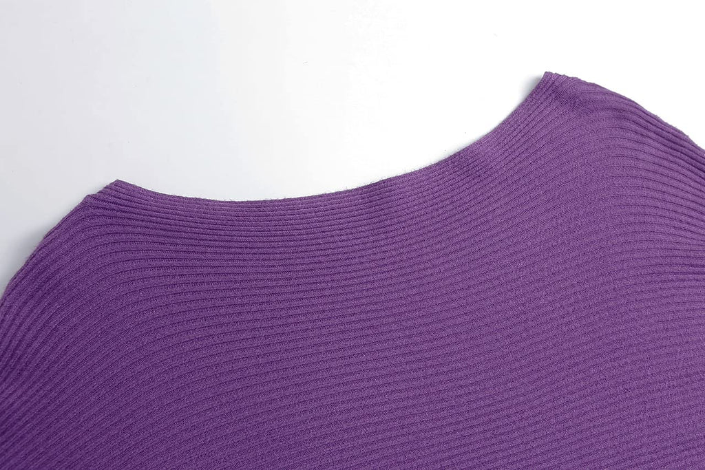 GABERLY Boat Neck Batwing Sleeves Dolman Knitted Sweaters and Pullovers Tops for Women