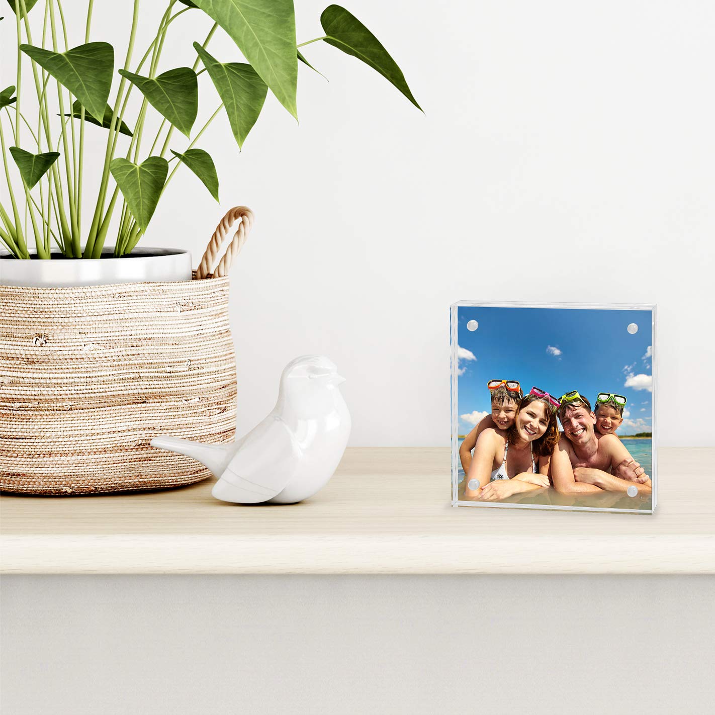 Americanflat 3.5x5 Acrylic Picture Frame - Double Sided Frames with Magnetic Corners - Transparent Acrylic Frames for Desk or Tabletop Display - 3.5x5 Picture Frame with Microfiber Cloth Included