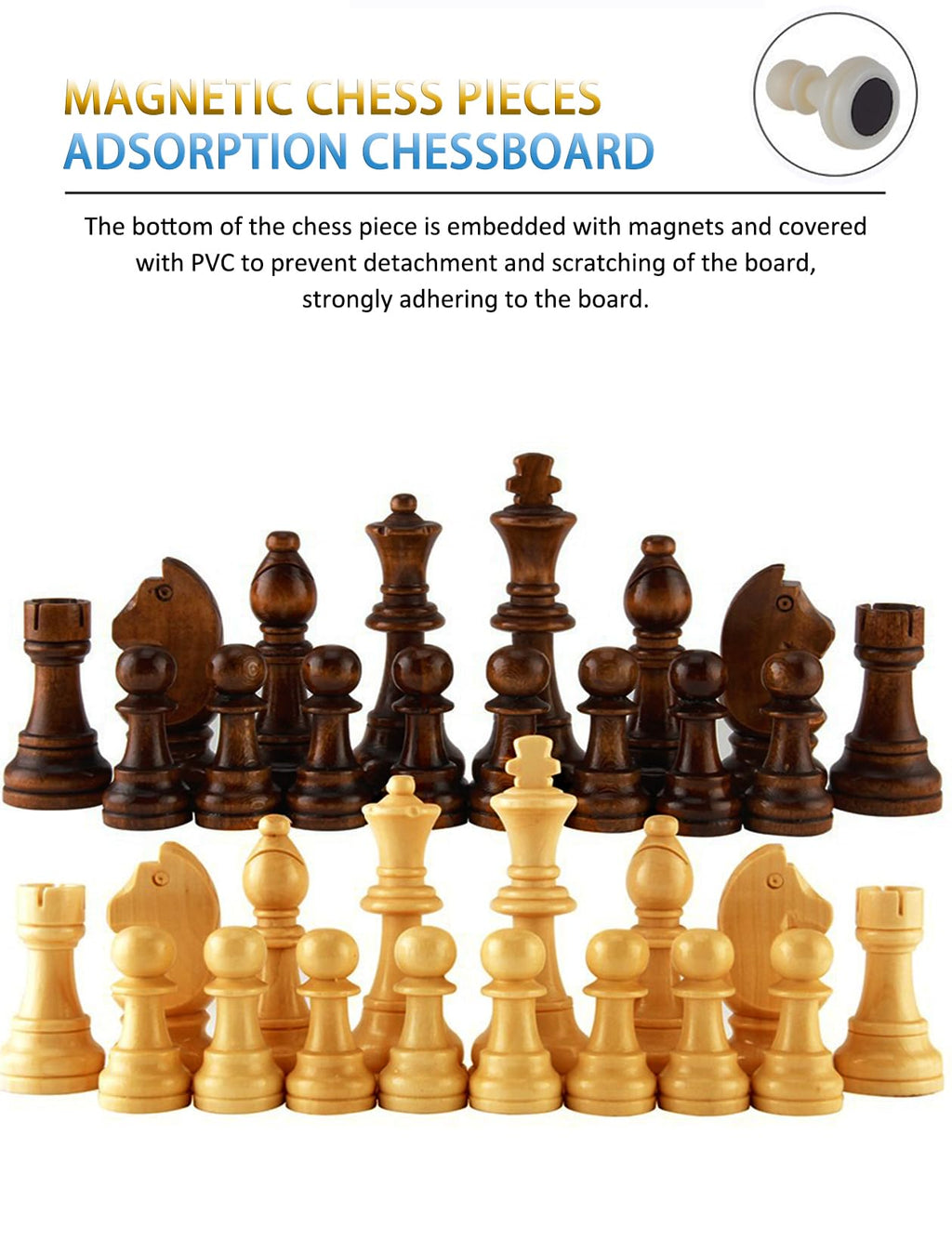 Chess Sets Magnetic Board Games - 11.8 Inches Travel Chess Set for Teenager & Adults, Wooden-Style Folding Portable Chess Gifts Classic 2-Player Strategy Family Game for Beginner and Professional