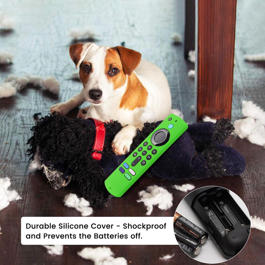 2-Pack Glowing Remote Cover, Silicone Protective Case with Lanyard, Glow Blue and Glow Purple, Compatible with Smart TV Remote Controller