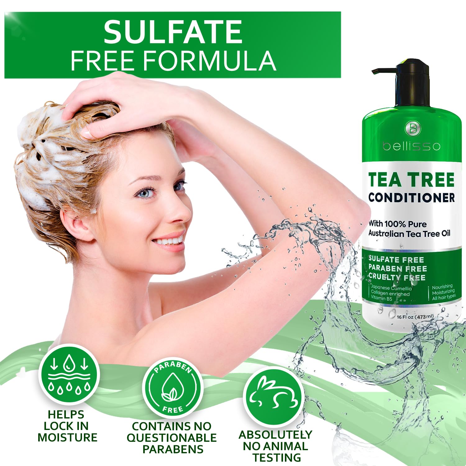 Apple Cider Vinegar Conditioner - Sulfate Paraben and Silicone Free - For Dry, Damaged and Oily Hair - Anti Dandruff Product for Fine Itchy Scalp Build Up - Cleansing Treatment for Women and Men