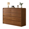 Messenya Modern 6 Drawer Dresser, 47-Inch Wood Chest of Drawers, Curved Anti-Collision Design, Mid-Century Storage Cabinet, Pre-Embedded Slots, for Bedroom, Living Room, TV Stand, Nursery