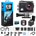 AKASO EK7000 Pro 4K30fps Action Camera with Touch Screen EIS 131ft Waterproof Underwater Camera Remote Control 5X Zoom with Helmet Accessories Kit (Standalone)