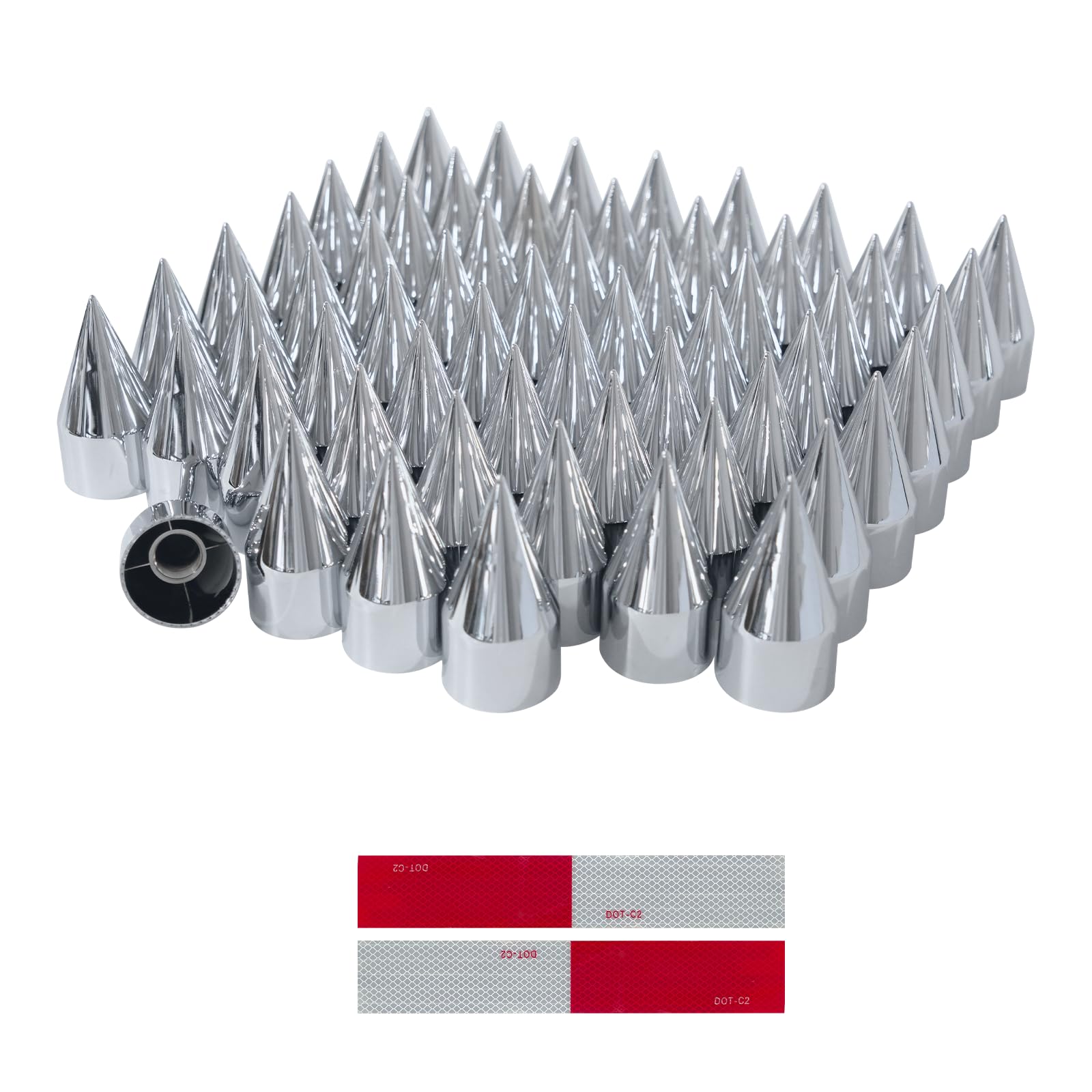 20Pcs Semi Trucks Lug Nut Covers Chrome, 32/33mm Lug Nut Covers ABS Plastic Anti-Rust Screw-on Wheel Nut Caps with Installation Tool, Truck Nuts for Semi Trucks Trailer