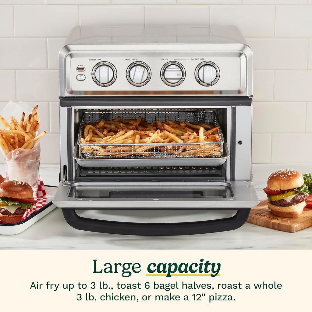 Cuisinart Air Fryer + Convection Toaster Oven, 8-1 Oven with Bake, Grill, Broil & Warm Options, Stainless Steel (TOA-70C)