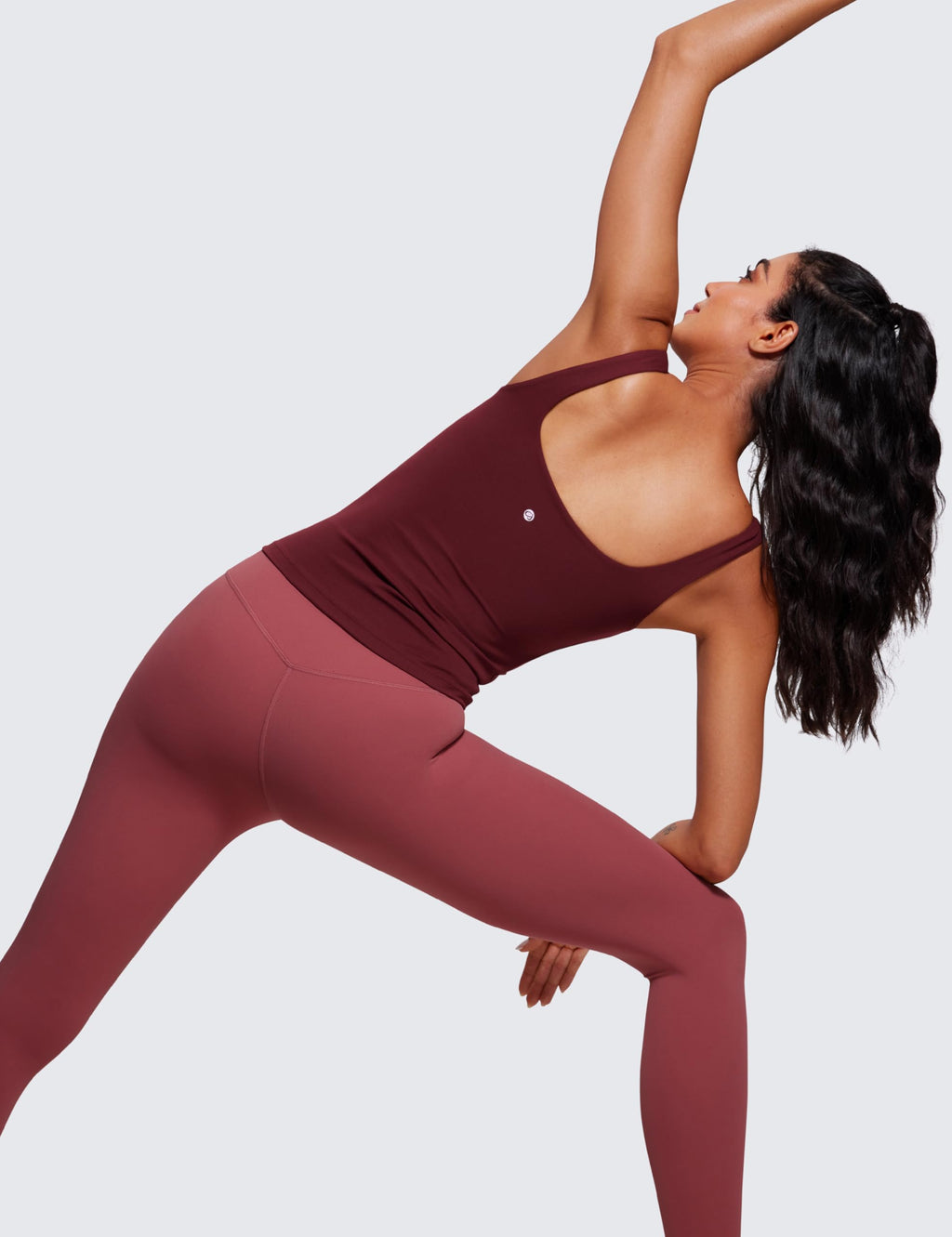 CRZ YOGA Butterluxe U Neck Tank Tops for Women - Padded Athletic Workout Camisole Crop Tops with Built in Bra