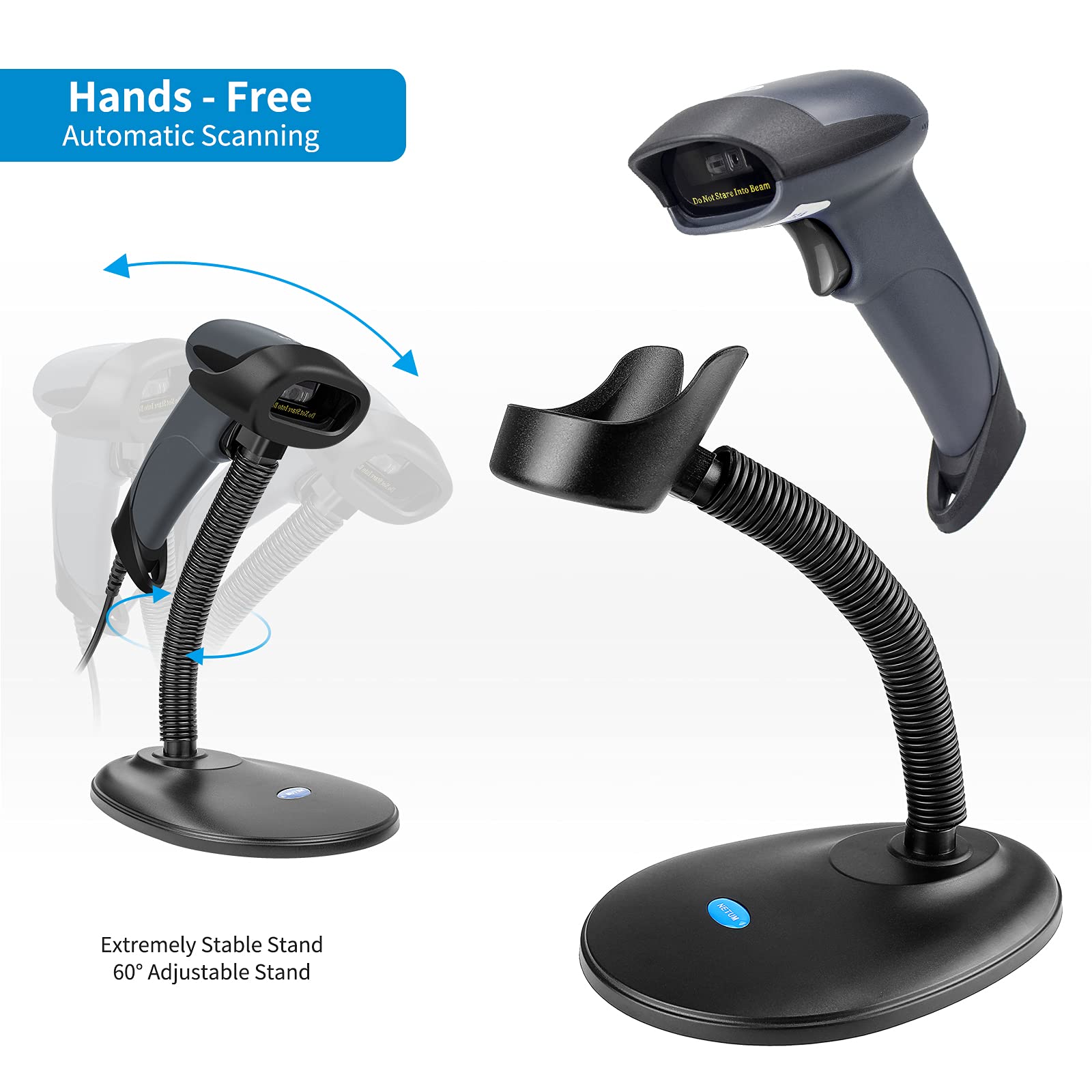 NETUM USB Laser Barcode Scanner, Handheld 1D Wired Bar Code Scanner Scanning UPC EAN Reader Gun Retails for Supermarket, Convenience Store, Warehouse - NT-M1