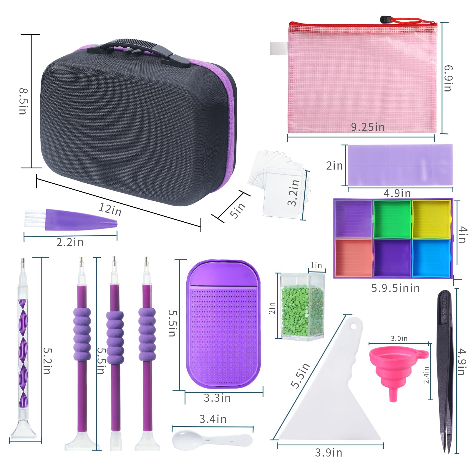 Douorgan Diamond Painting Storage Containers Portable Bead Organizer Shockproof Bead Art Storage Case Jewelry Beads Storage Box (30 Small Boxes)