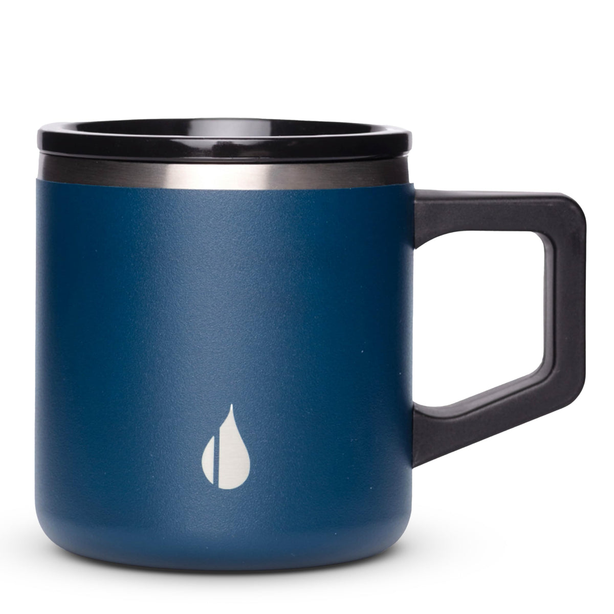 Elemental Insulated Coffee Mug - Triple-Wall Stainless Steel Summit Travel Cup for Hot and Cold Drinks - Thermal Coffee Mug with Lid and Handle for Camping, Office & Travel 12oz - Black