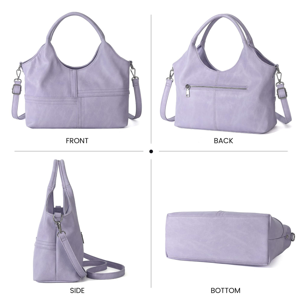KOGTLA Medium Vegan Leather Purses for Women with Detachable Satchel Strap, Ladies Handbags, Tote Hobo Bags with Two-Handle