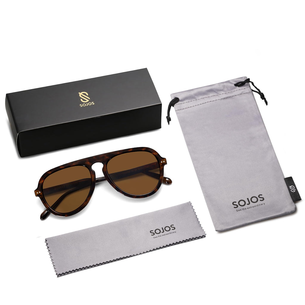 SOJOS Retro Aviator Sunglasses Womens Mens Vintage Plastic Frame Shades Lentes De Sol Para Mujer SJ2255
