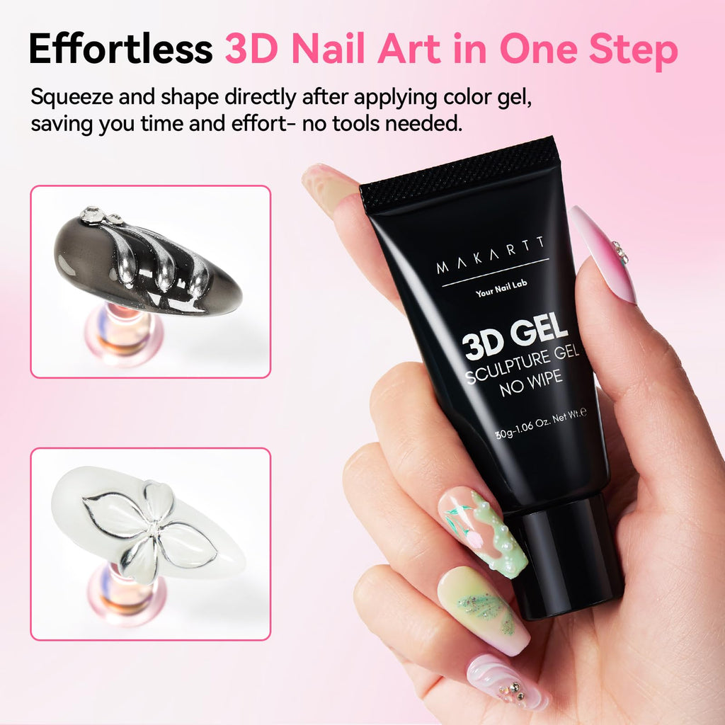 Makartt Rhinestone Glue for Nails: Super Strong Gel Nail Glue for Nail Charms Gems Decorations, 3D Gel Nail Art Bling Jewel Diamonds for Salon & DIY Manicure, 30ML UV Lamp Cured Need Beauty Gifts