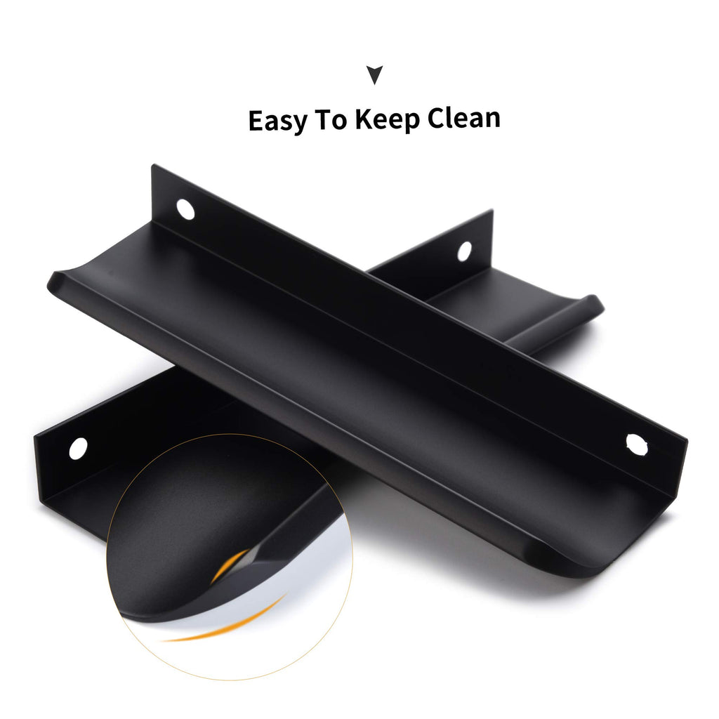 Satanga Edge Finger Pulls for cabinets Kitchen Concealed Drawer Pull Aluminum Hidden Back Mount Door Handle for Home Pack of 5 Modern White 3 Inch Overall Length Easy Installation